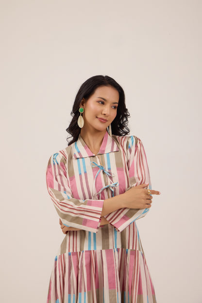 TAFFY TWIRL MIDI SHIRT DRESS