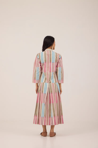 TAFFY TWIRL MIDI SHIRT DRESS