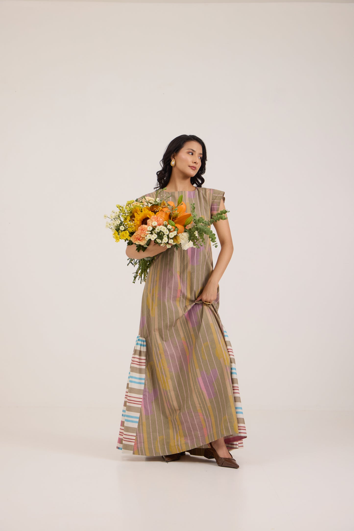 MATCHA CANDY RUFFLE MAXI DRESS
