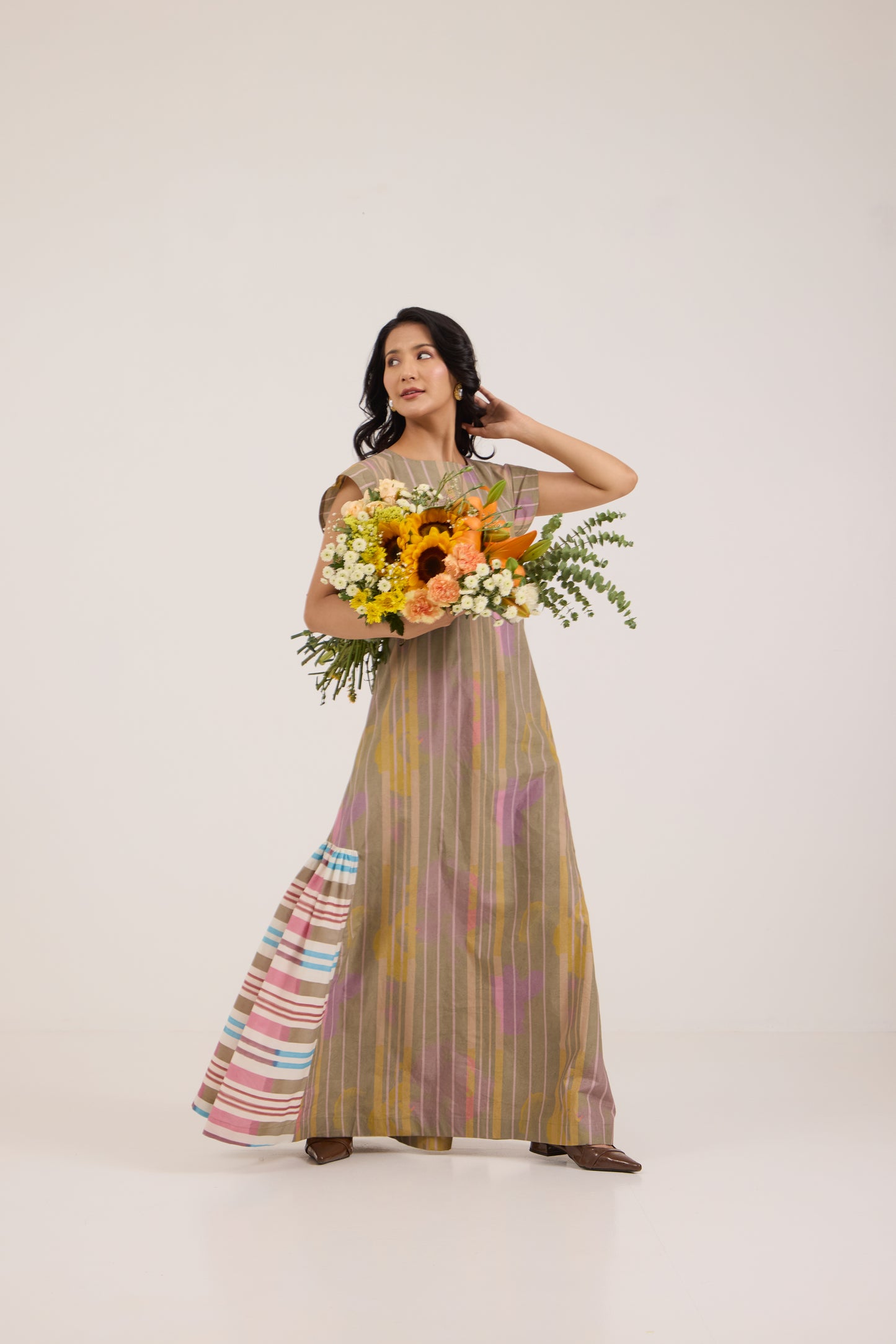 MATCHA CANDY RUFFLE MAXI DRESS