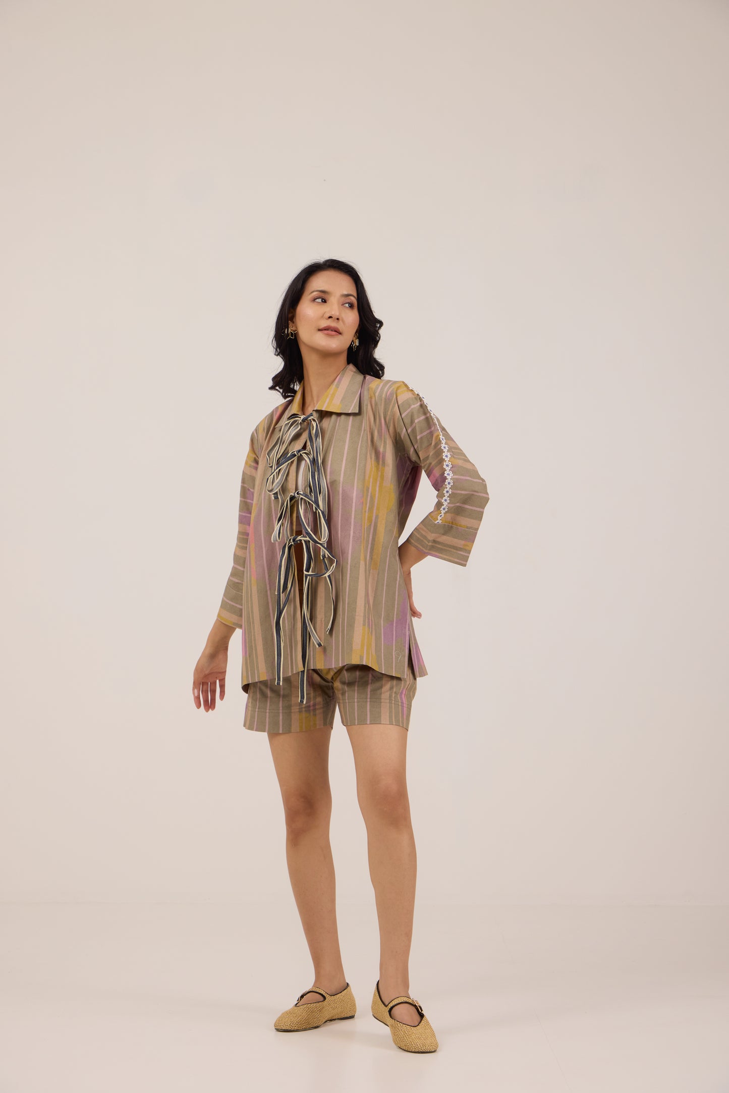 TOFFEE TRIMS SHORTS COORD SET