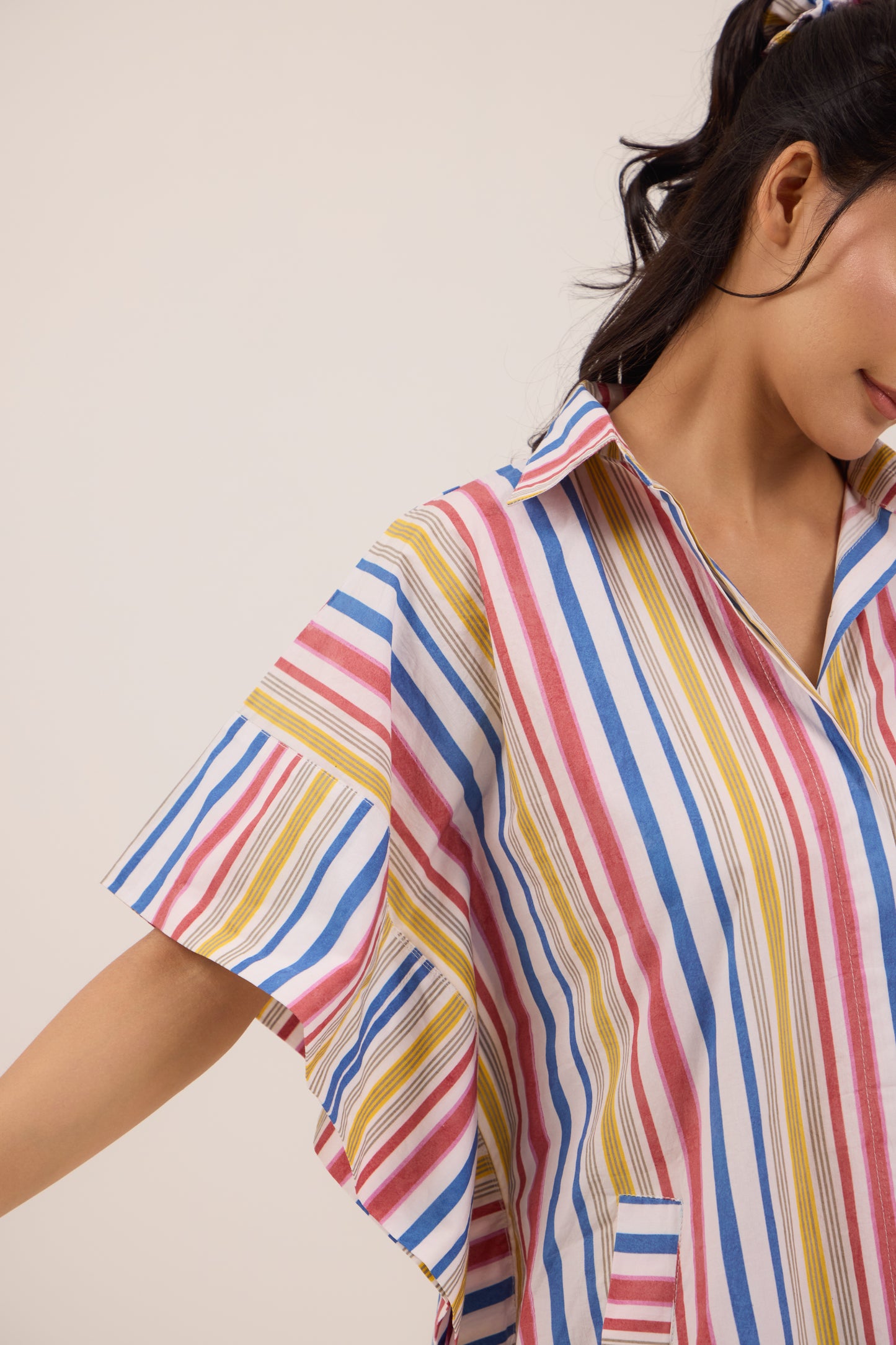 RAINBOW CANDY KAFTAN MINI DRESS